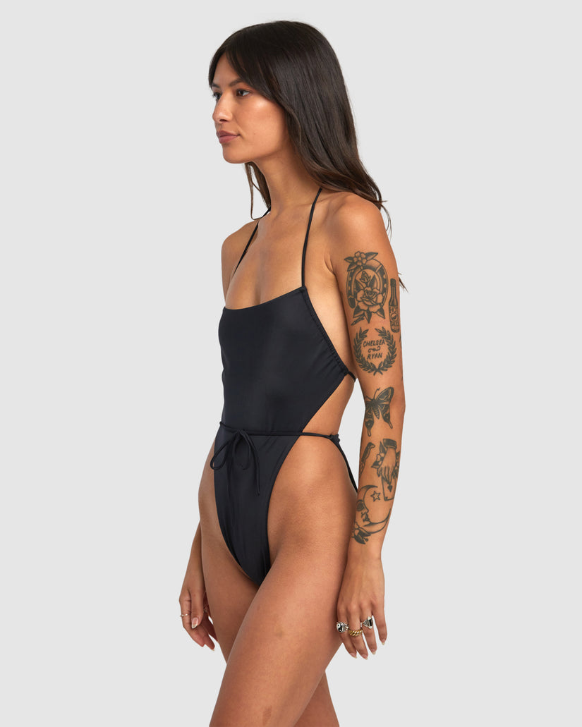 Womens Solid Swenddal One Piece Med French