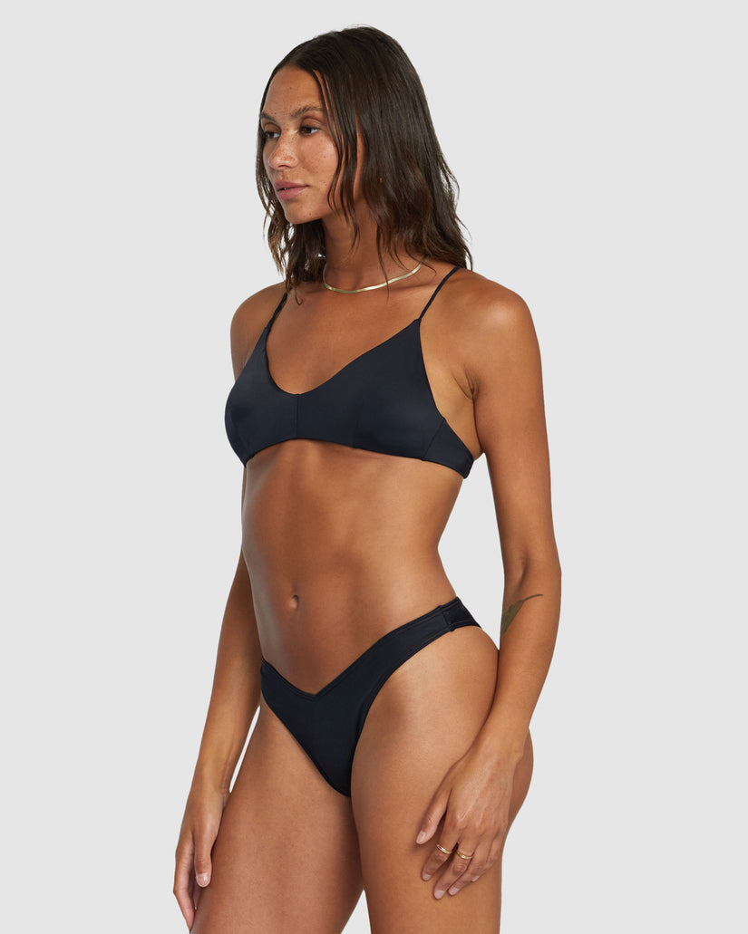 Womens Solid V Medium French Bikini Bottom