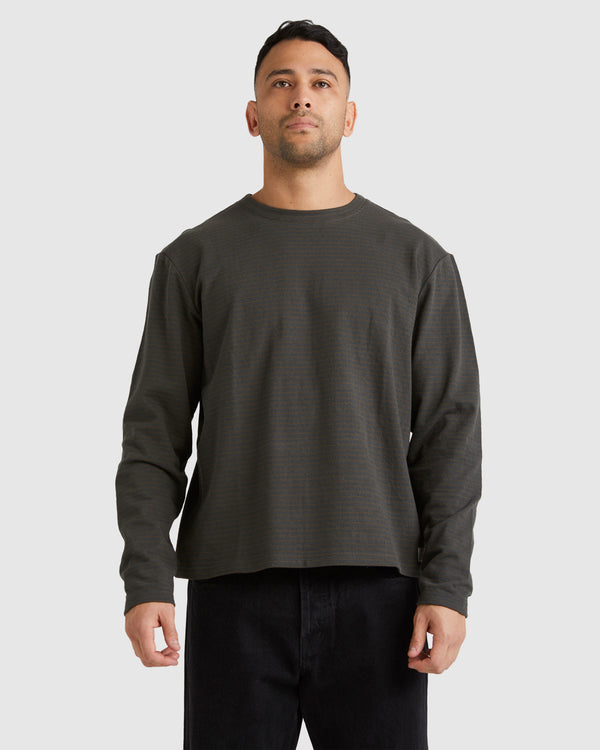 Mens Vacancy Crew Long Sleeve T-Shirt