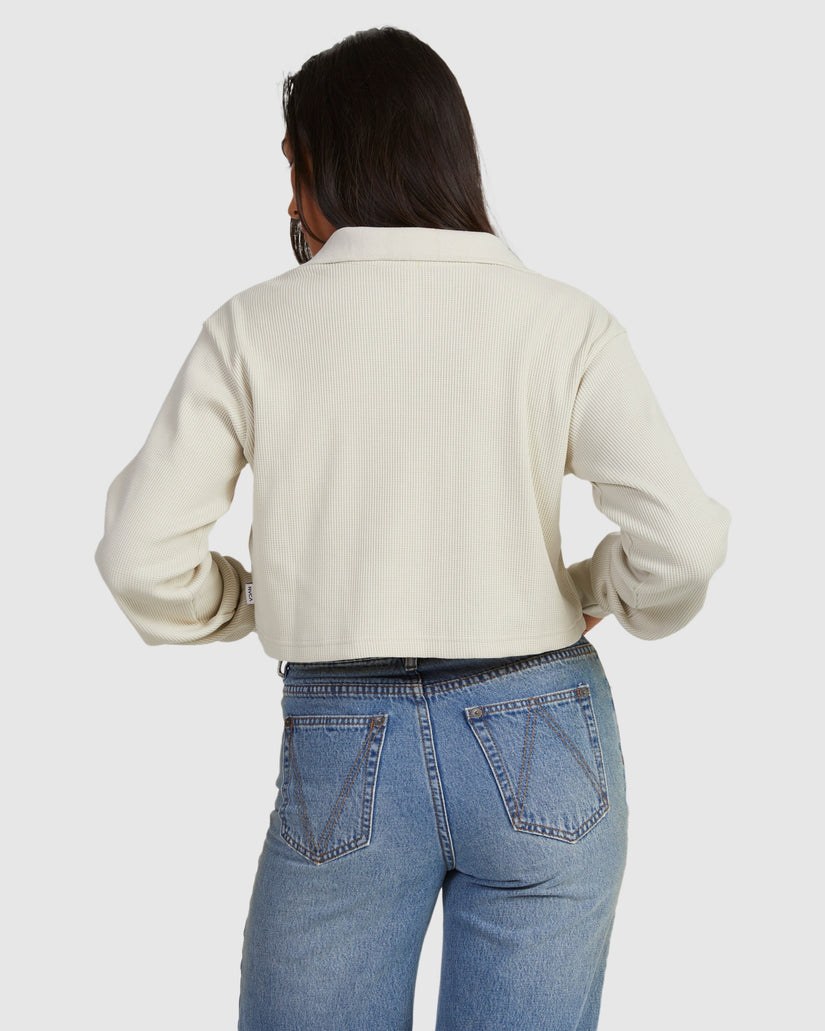 Womens Waffle Vintage Long Sleeve