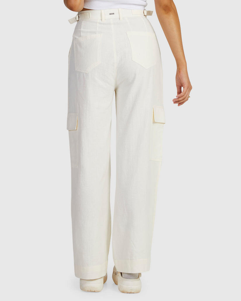 Womens Beats Linen Cargo Pants