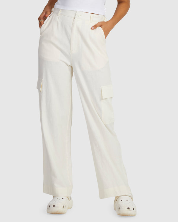 Womens Beats Linen Cargo Pants