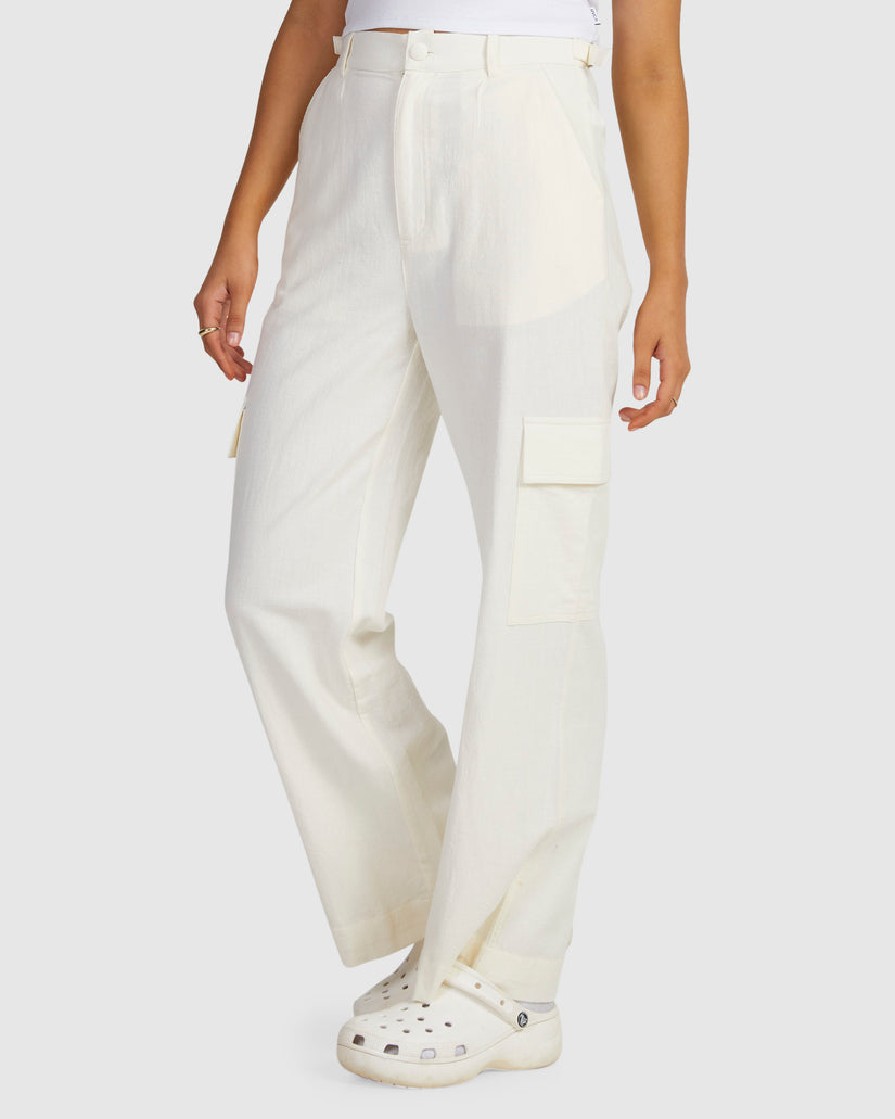 Womens Beats Linen Cargo Pants