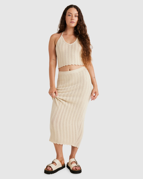 Womens Crochet Midi Skirt