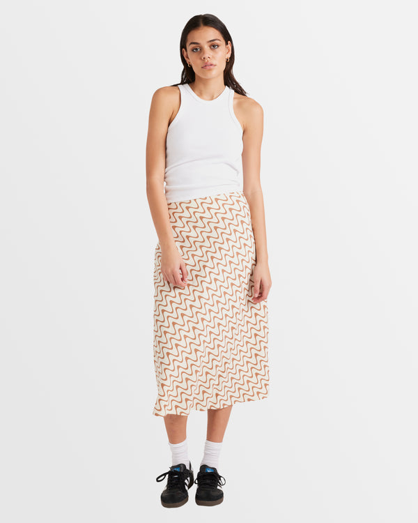 Womens Mod Waves Annika Midi Skirt