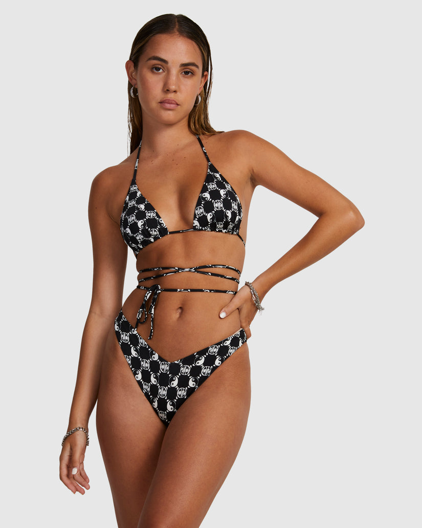 Womens RVCA Healing Wrap Slide Halter Bikini Top