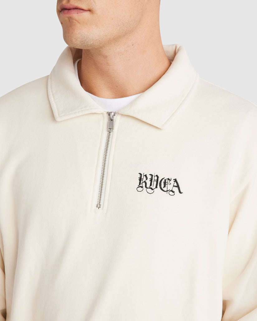 Mens Benj Half Zip Collared Crew