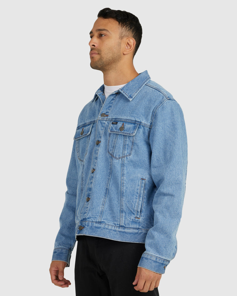 Mens RVCA Vintage Lined Denim Jacket