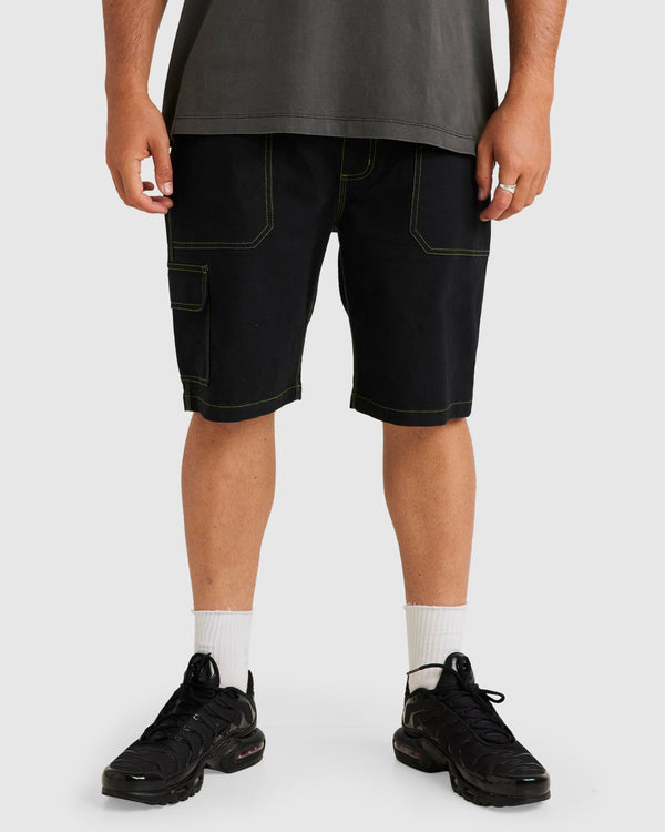 Mens Elastic Utility Walk Shorts