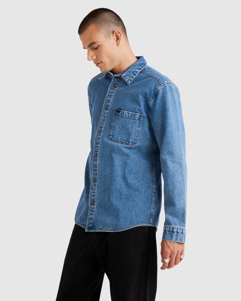 Mens RVCA Classics Denim Long Sleeve Top