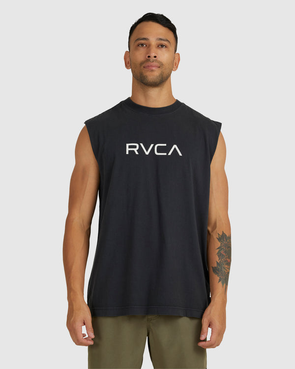 Mens Big RVCA Washed Muscle Tank