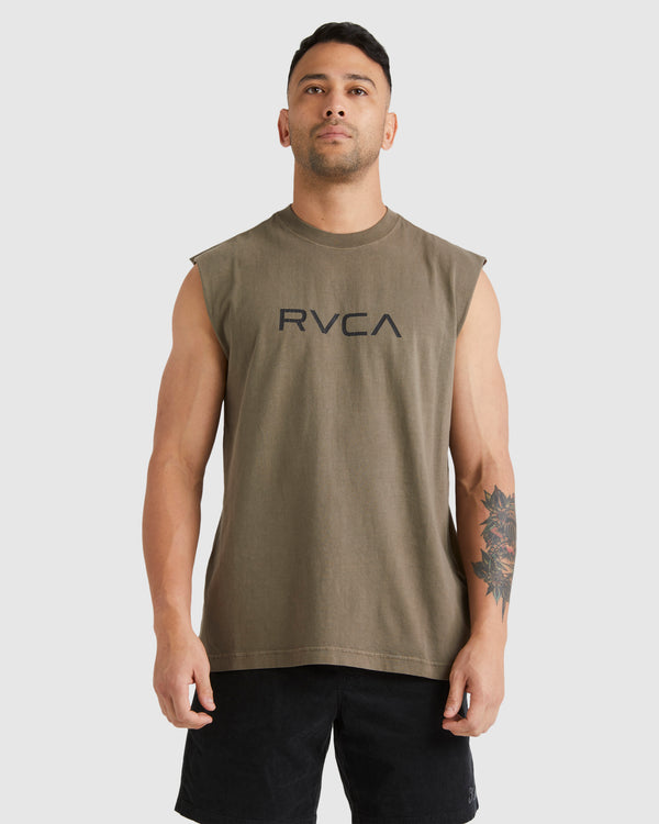 Mens Big RVCA Washed Muscle Tank