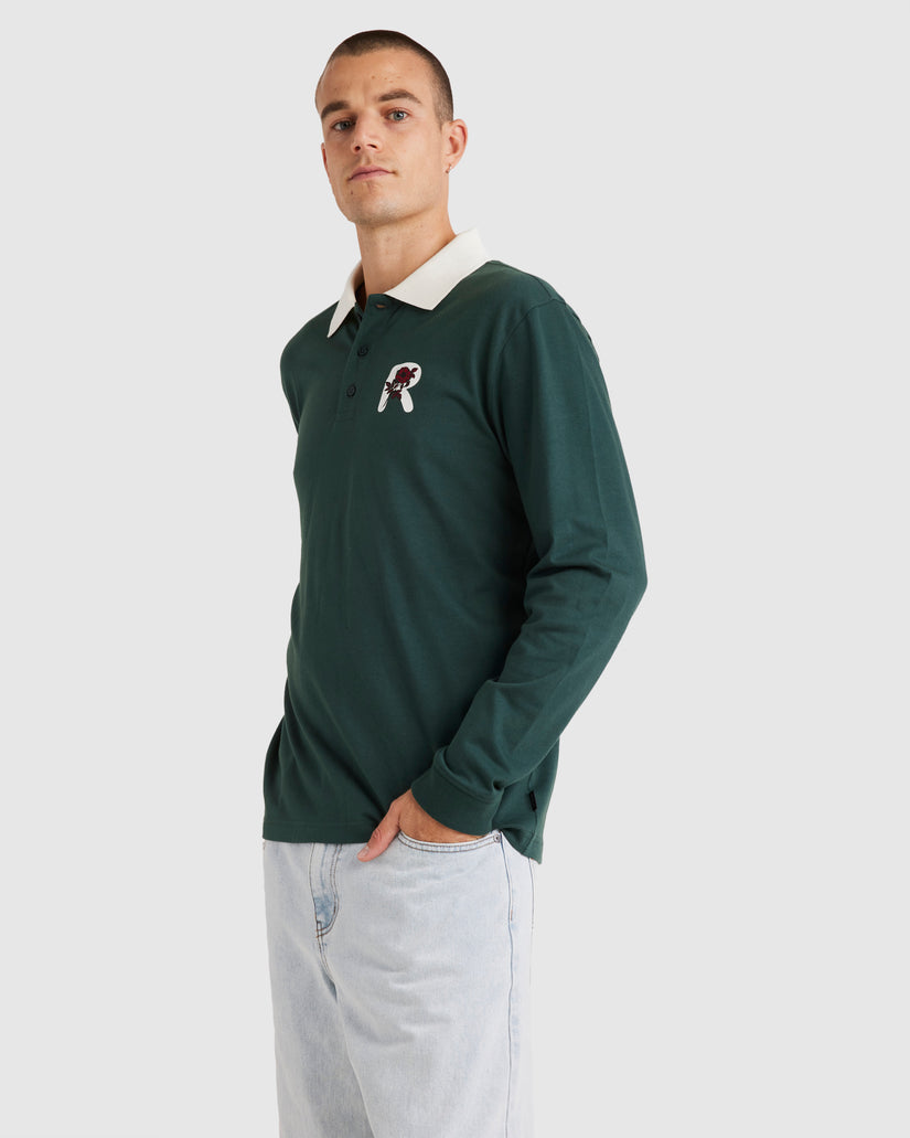 Mens Collegiate Polo Long Sleeve T-Shirt